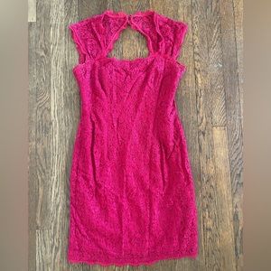 Adrianna papell bright pink lace dress size 6